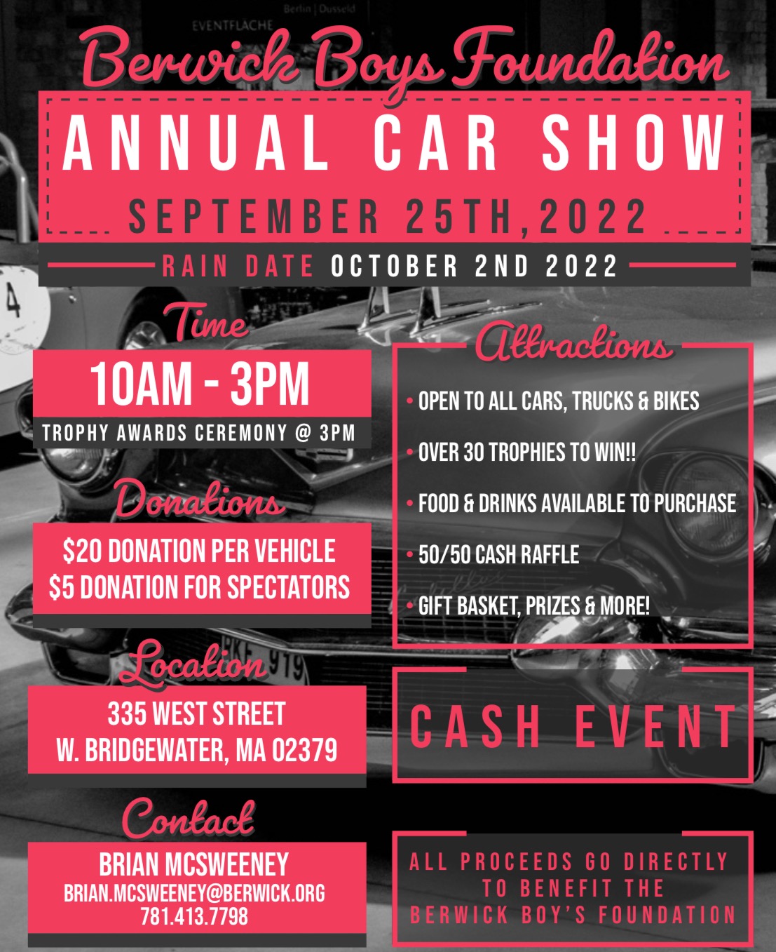 Fall 2022 Car Show Berwick Boys Foundation